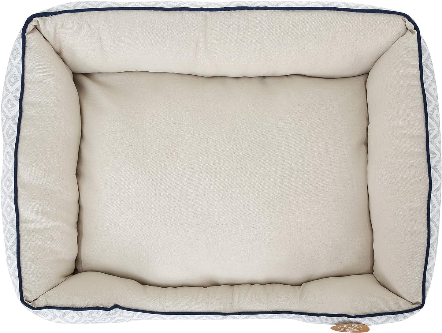 Now House for Pets by Jonathan Adler Grey Diamond Cuddler Dog Bed, Medium Washable for Medium Sized Dogs
