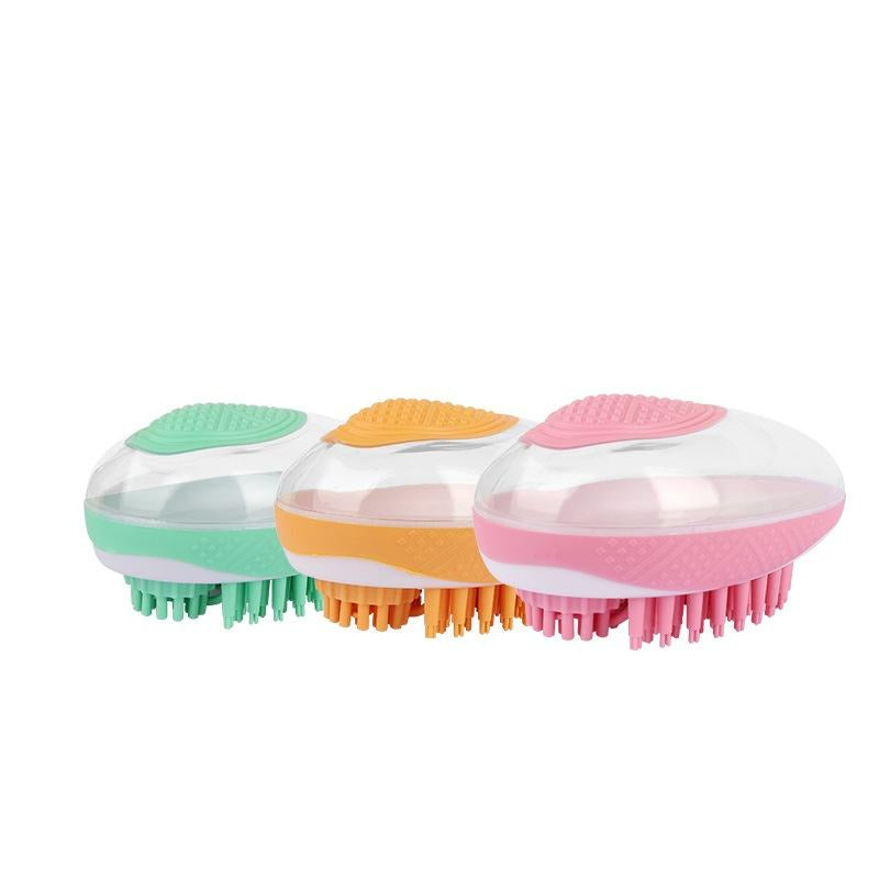 Dog Cat Bath Brush 2-In-1 Pet SPA Massage Comb Soft Silicone Pets Shower Hair Grooming Cmob Dog Cleaning Tool Pet Products